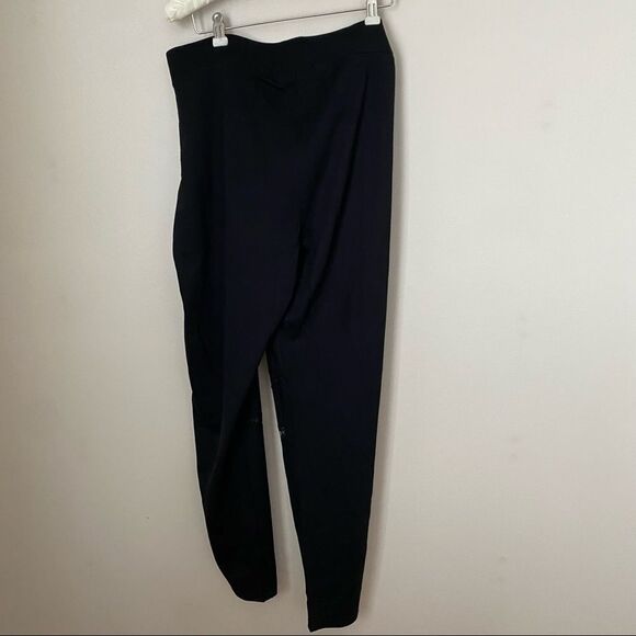 Poetic Justice Leggings Janet Curvy Fit Peekaboo Lace Ponte Casual Black Neutral - Picture 5 of 9